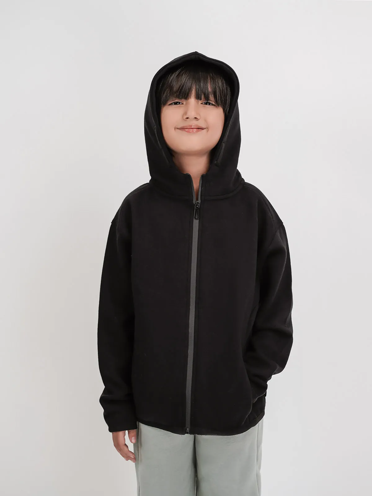 "REMEZ" Hoodie with Zip Closure