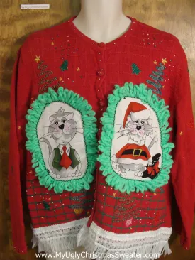 Ribbon Designs Cat Christmas Sweater