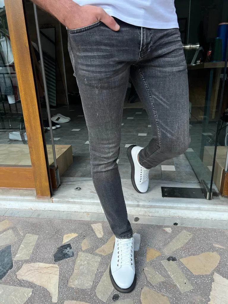Ripped Detail Black Jeans