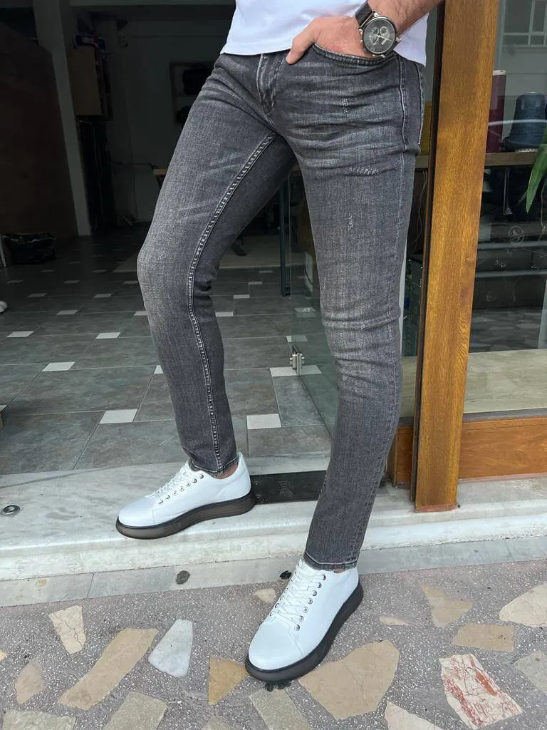 Ripped Detail Black Jeans