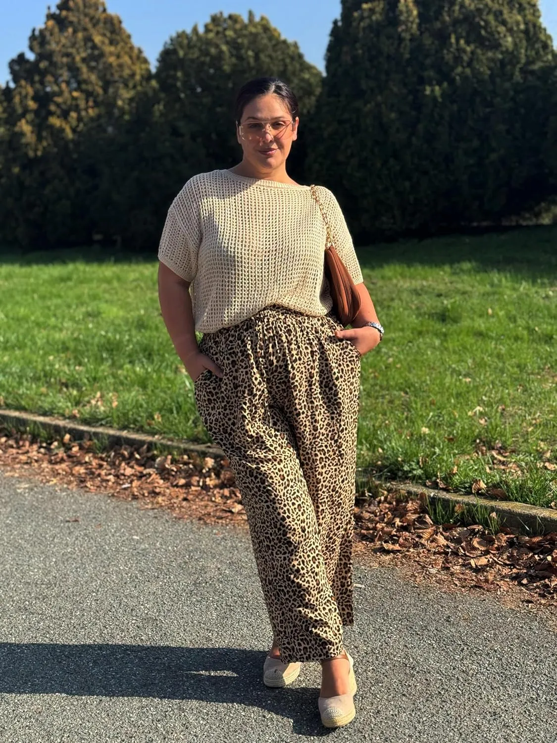 RITERA Womens Plus Size Elastic Waist Wide Leg Pants with Pockets Casual Loose High Waist Pleated Lounge Palazzo Trousers