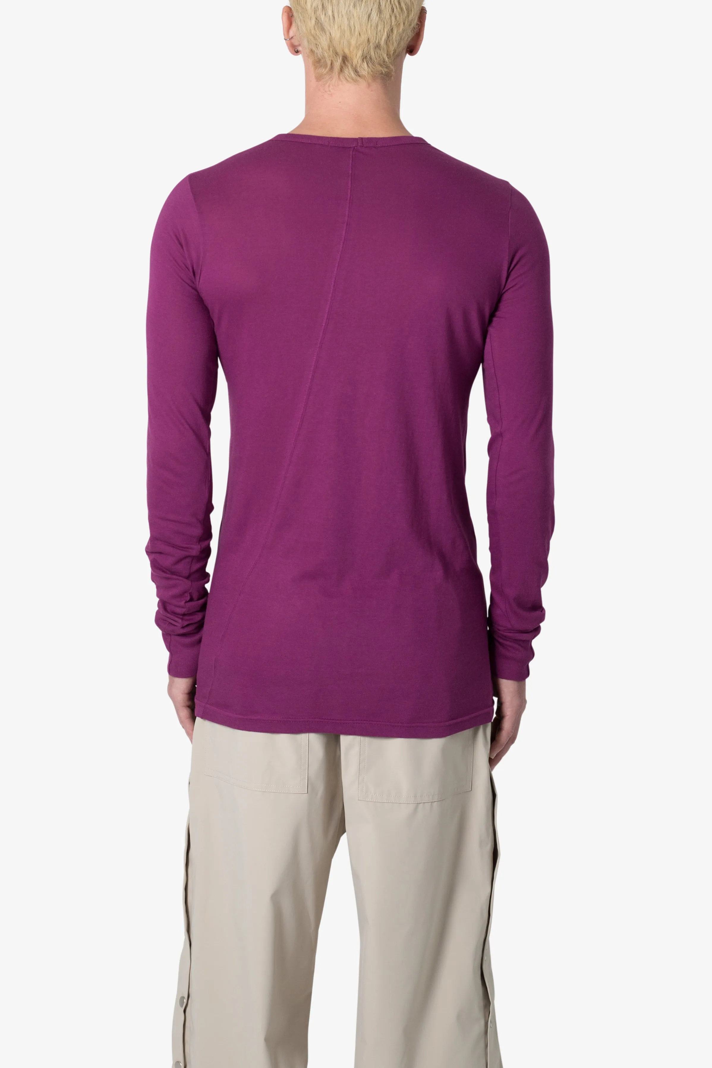 Sheer Knit Jersey L/S Tee - Magenta