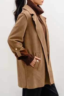 SUEDE MID COAT
