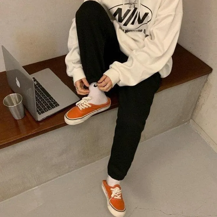 Sweatpants With Smiley Embroidery