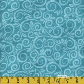 Swirl Aqua Tone-on-Tone 108" Wide Cotton Flannel by Mook Fabrics
