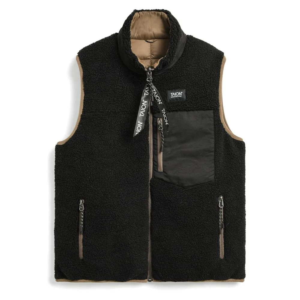 Taion Down x Boa Reversible Vest L. Brown / Black