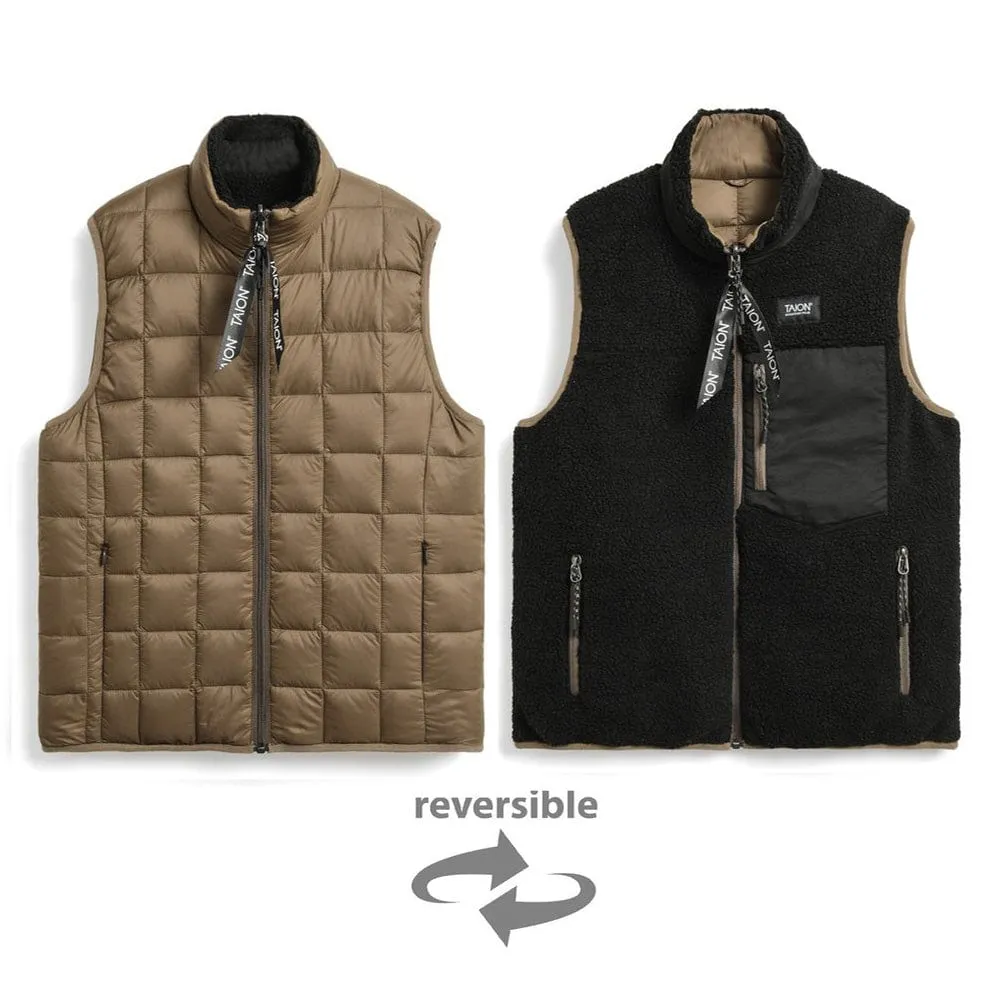 Taion Down x Boa Reversible Vest L. Brown / Black