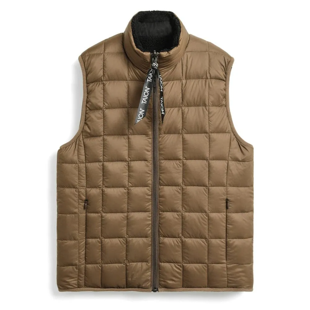 Taion Down x Boa Reversible Vest L. Brown / Black
