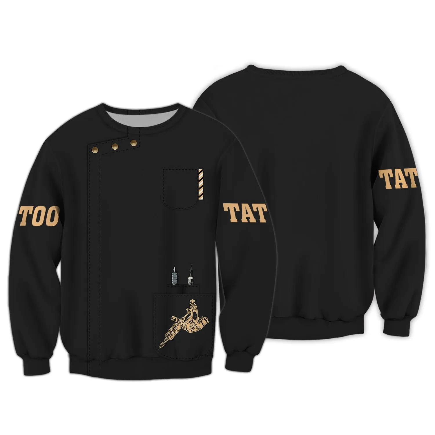 Tattoo Machine Personalized 3D Christmas Sweatshirt Classic Tattoo Uniform