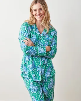 Tiger Queen - Petite Lightweight Flannel Long PJ Set - Jade