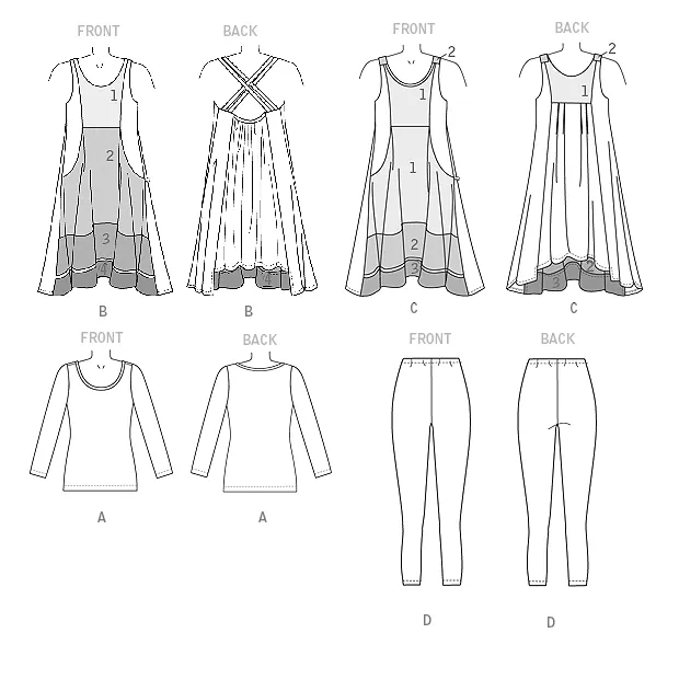 TOP/DRESS/LEGGINGS SET - V9108