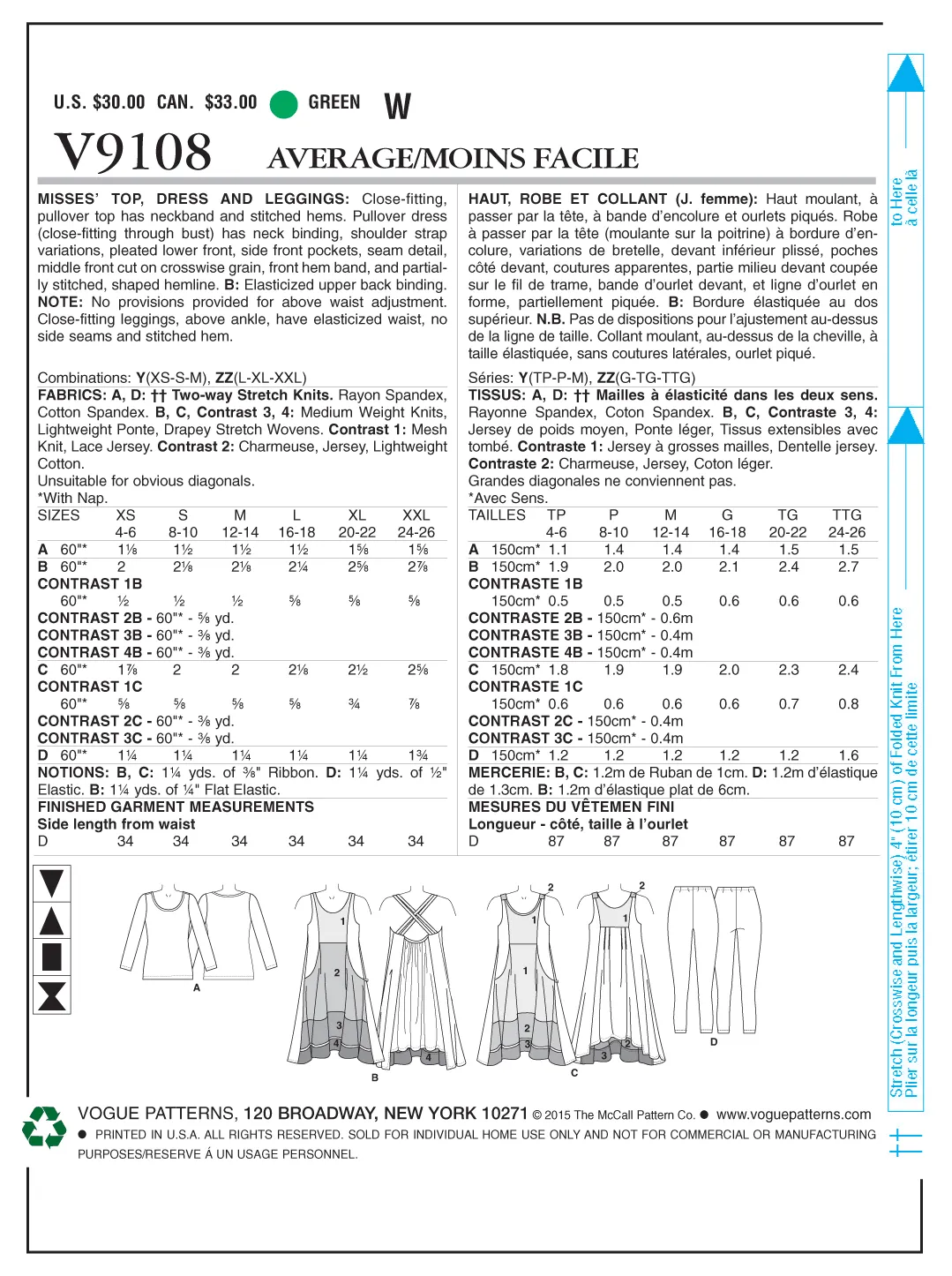 TOP/DRESS/LEGGINGS SET - V9108
