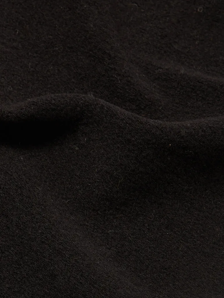Universal Works Fleece Cardigan in Black