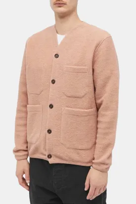 Universal Works Wool Fleece Cardigan (Pink)