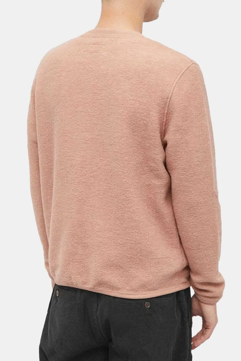 Universal Works Wool Fleece Cardigan (Pink)