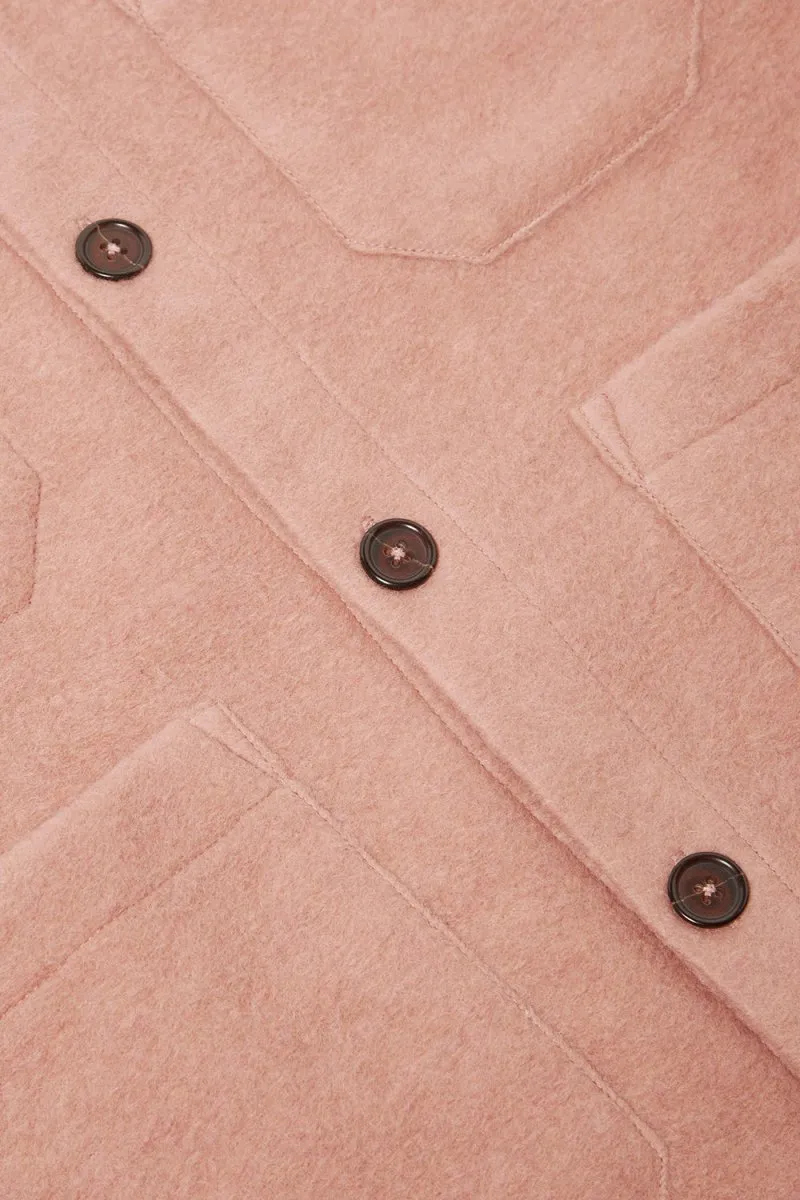 Universal Works Wool Fleece Cardigan (Pink)