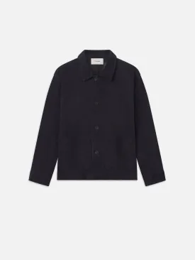 Unlined Suede Chore Coat -- Dark Navy
