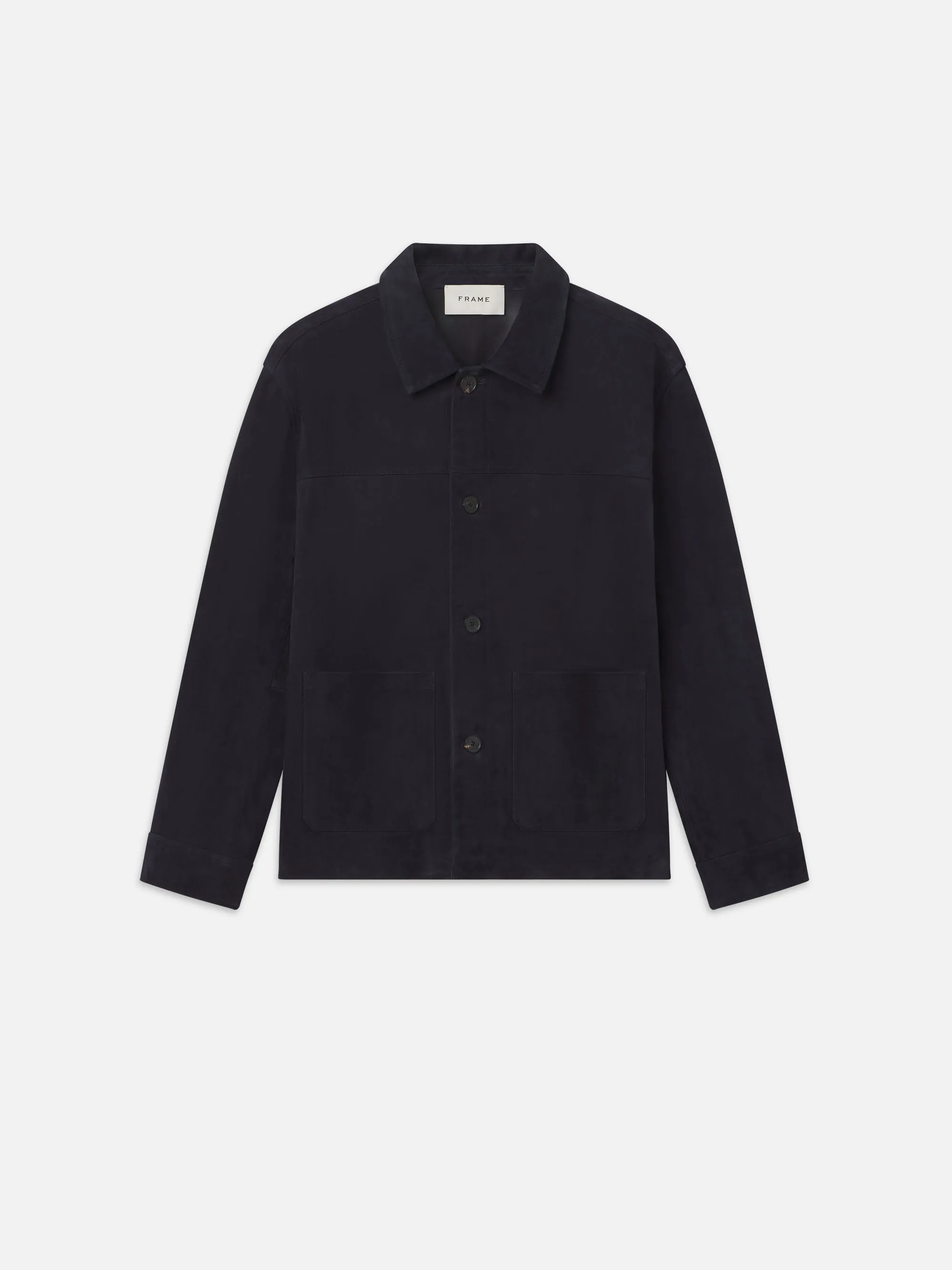Unlined Suede Chore Coat -- Dark Navy