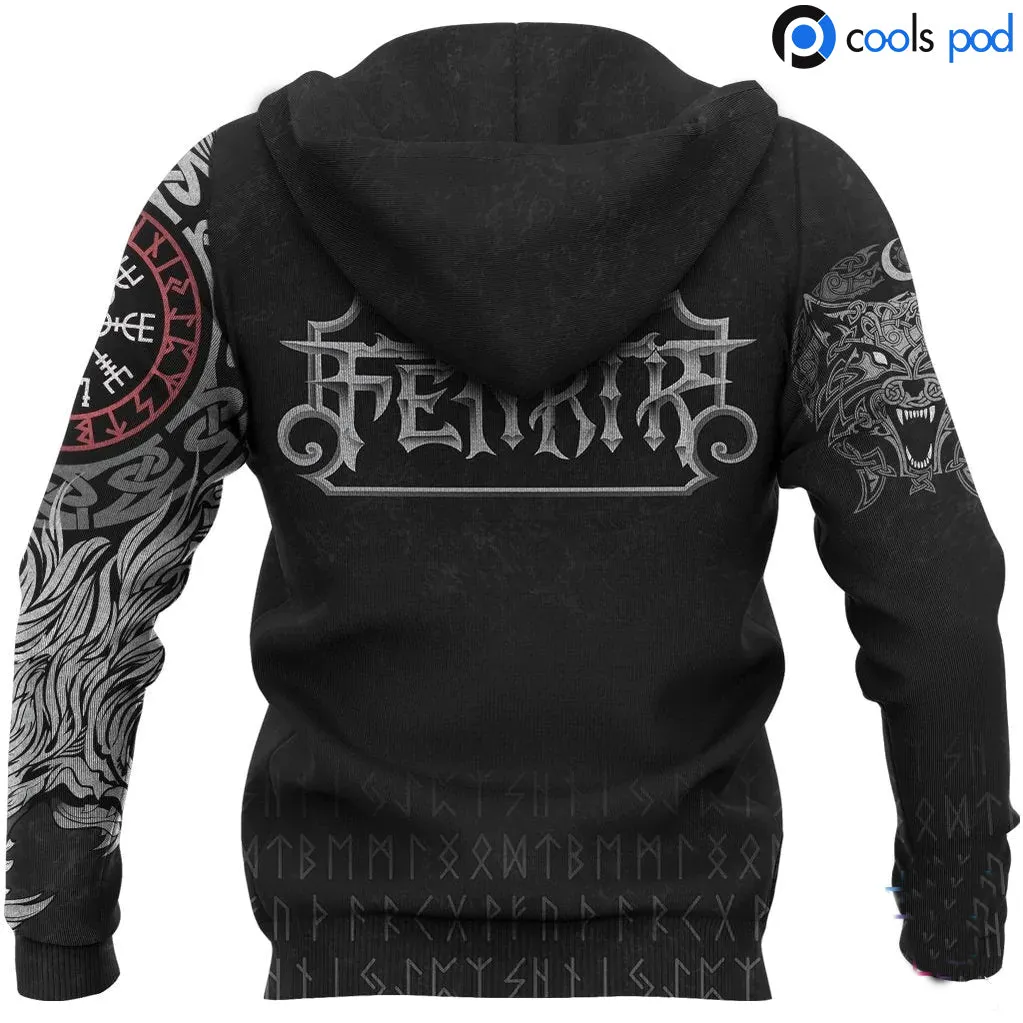 Viking Fenrir 3D All Over Print Hoodies Viking Hoodie Men Women, Wiking Hoodie For Him Her