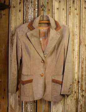 Vintage Tri-Color Chevron Suede Jacket 1970s XS
