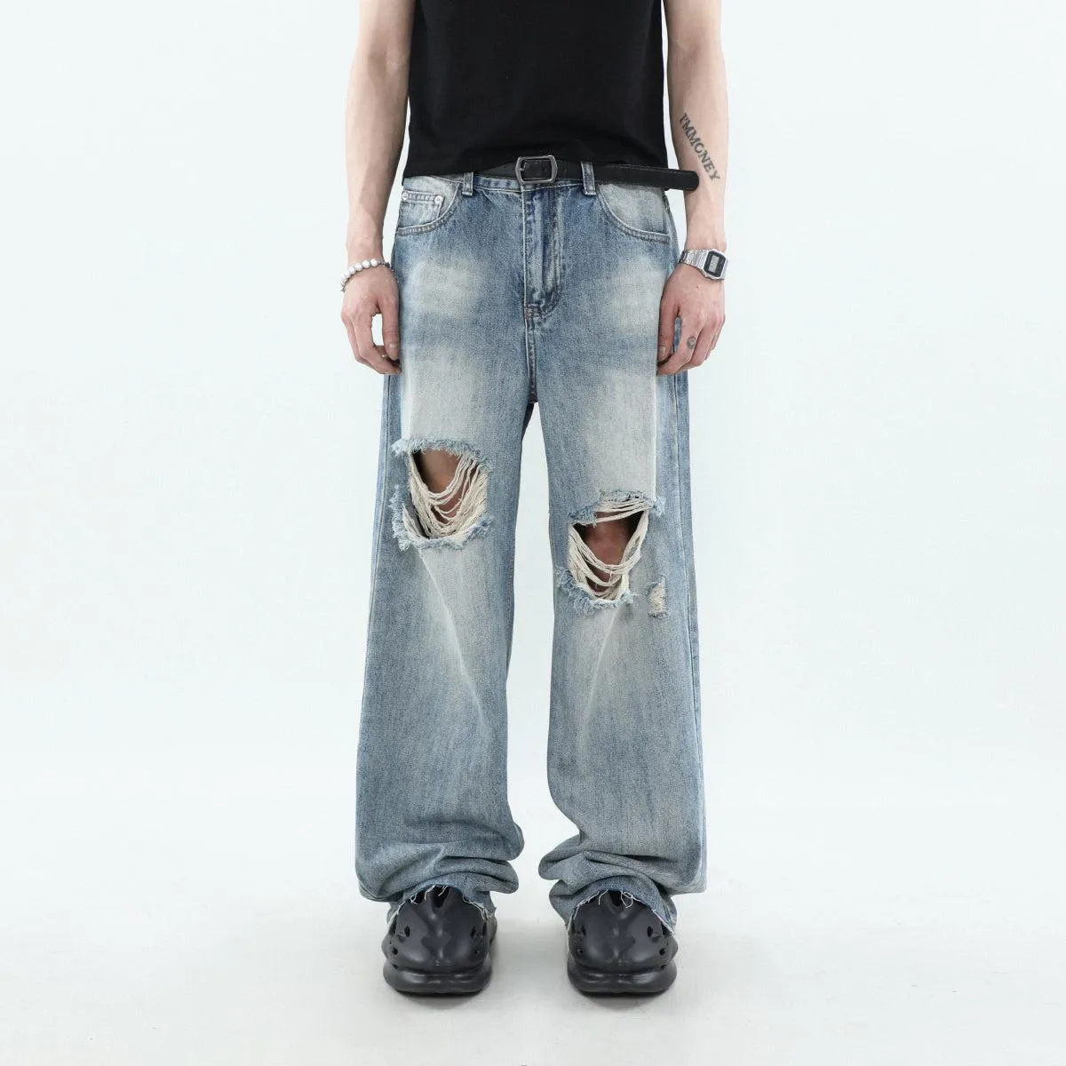 Washed Ripped Hole Jeans