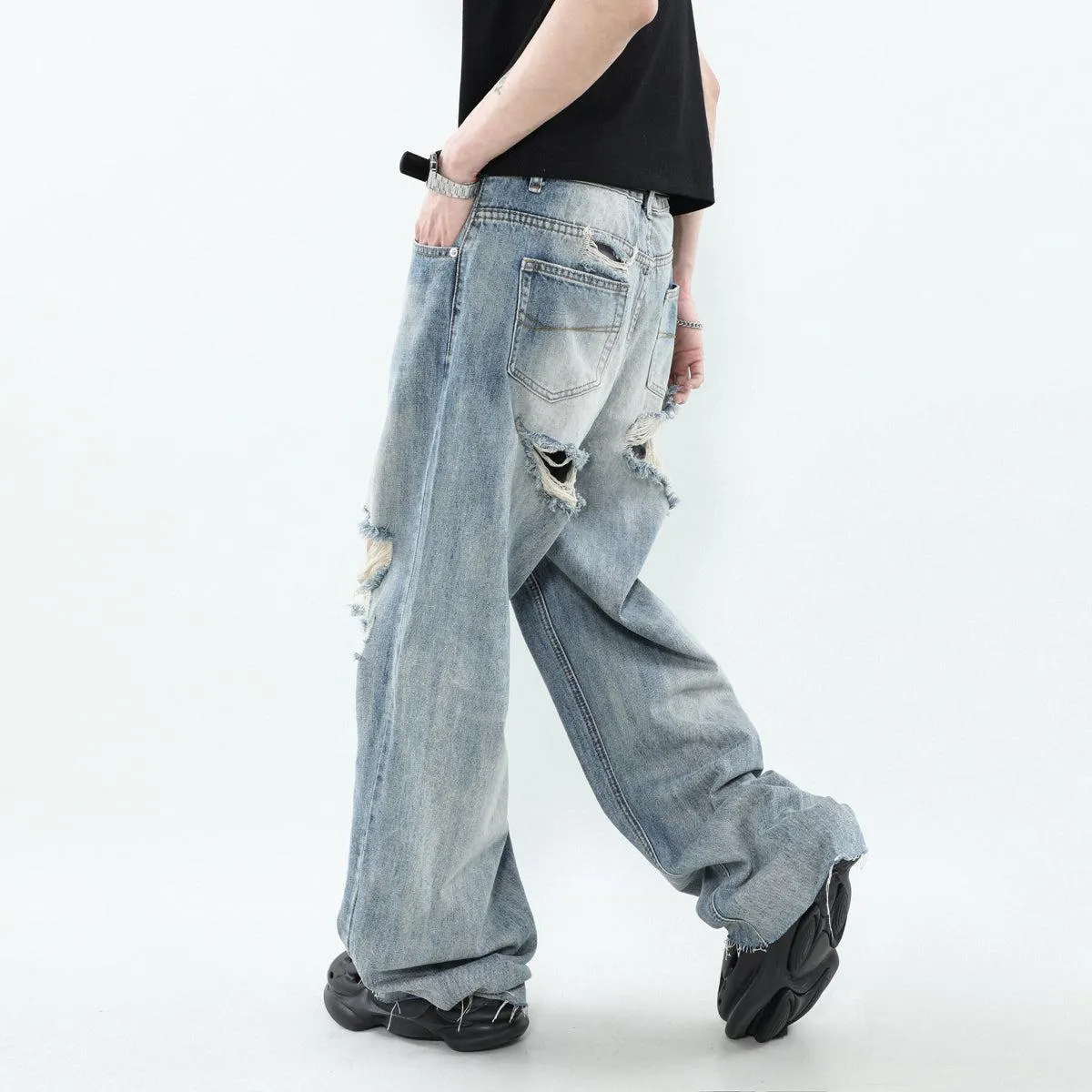 Washed Ripped Hole Jeans