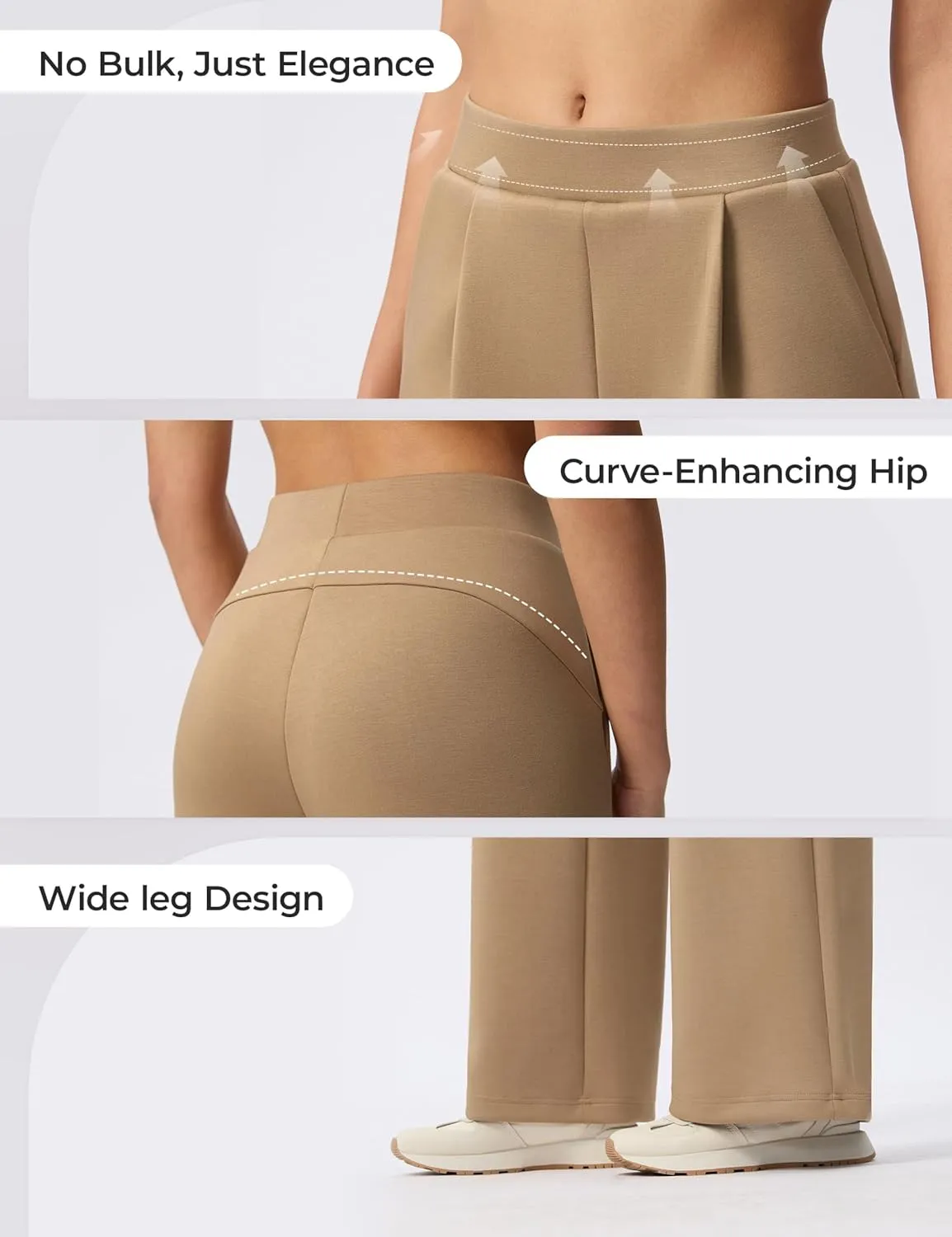 Wide Leg Pants for Women High Waist Relaxed Dress Pants with Pockets 30"