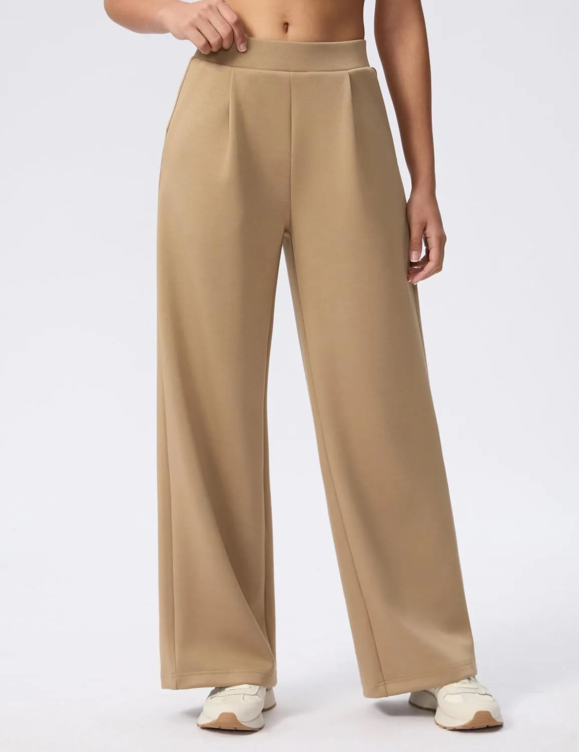 Wide Leg Pants for Women High Waist Relaxed Dress Pants with Pockets 30"