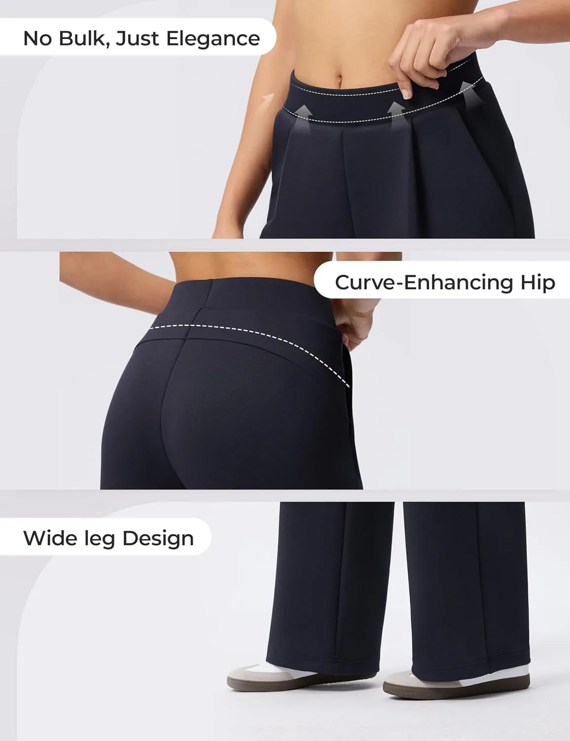 Wide Leg Pants for Women High Waist Relaxed Dress Pants with Pockets 30"