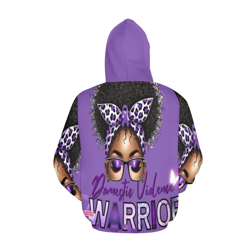 Women's Domestic Violence Awareness Hoodie -Deep Purple
