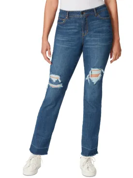 Women's Ripped Denim Jeans,Navy