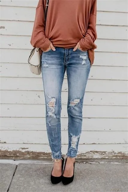 Women's Ripped Jeans Pants