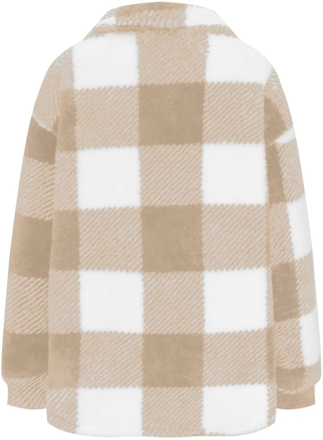 Womens Winter Coats Casual Fuzzy Fleece Shirt Open Front Fall Sherpa Jackets Warm Plaid Cardigans Trendy Outerwear