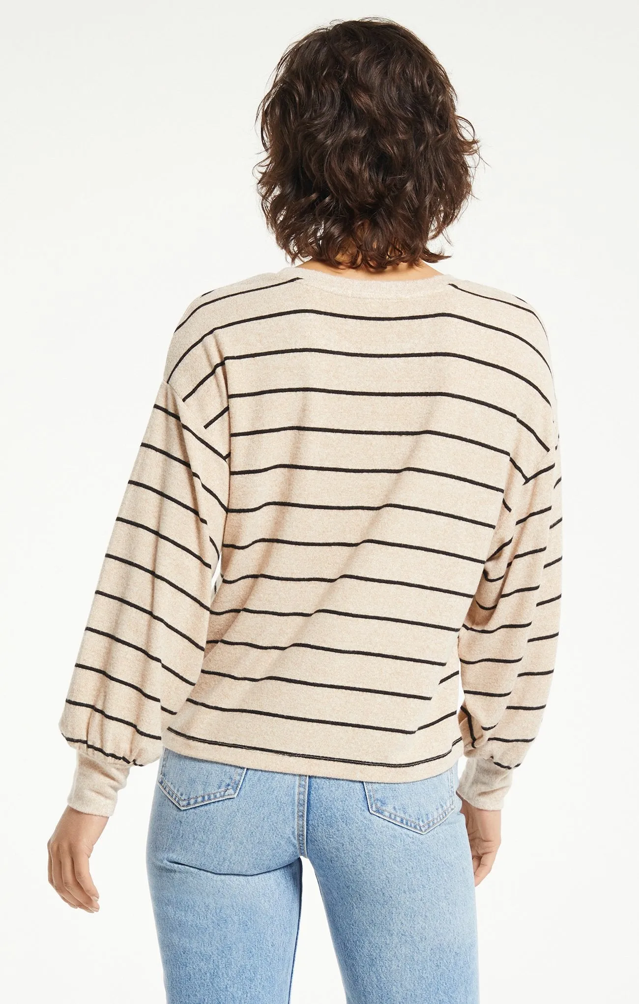 Z Supply Mira Stipe Marled Knit Long Sleeve Top