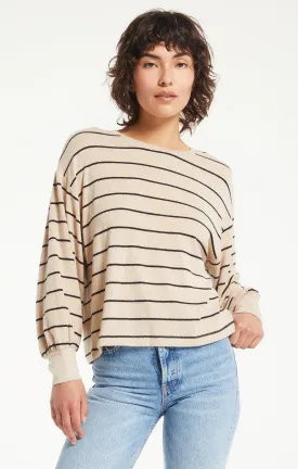 Z Supply Mira Stipe Marled Knit Long Sleeve Top