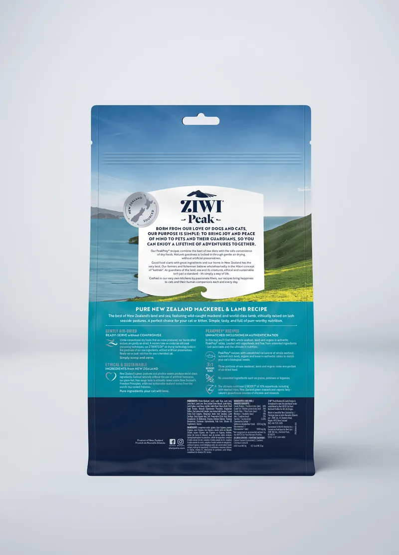 ZiwiPeak Air-Dried Mackerel & Lamb Recipe For Cats